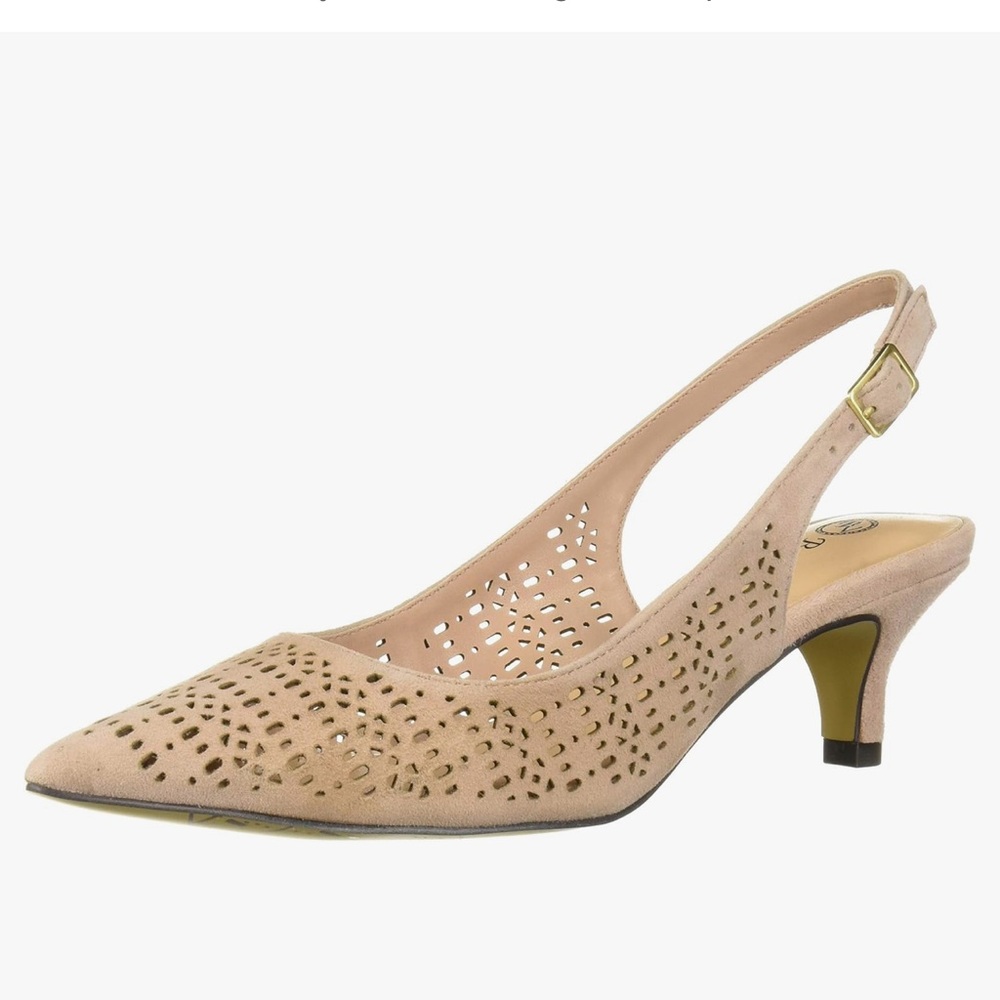 8.5N Bella Vita Women's Sybil Cutout Slingback Pump kidsuede in blush NWOT
